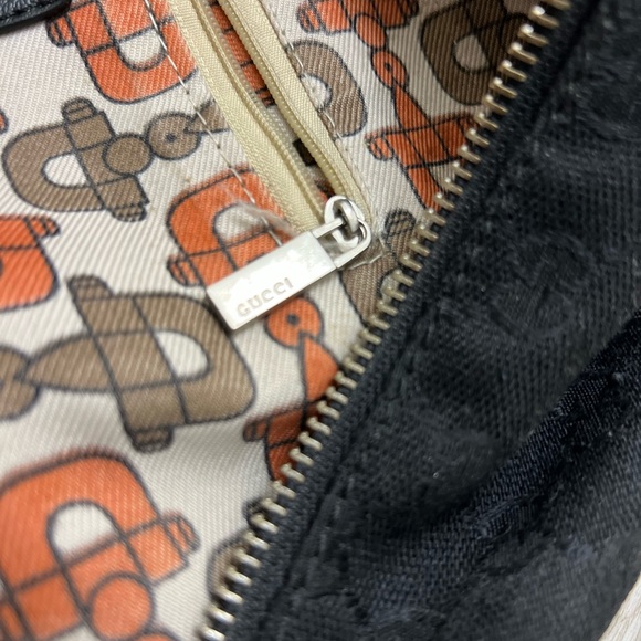 Gucci GG Black Monogram Backpack with Web Stripe - Picture 13 of 13
